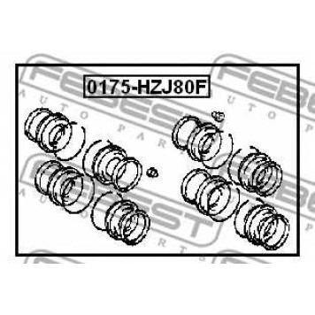Ремкомплект тормозного суппорта FEBEST 0175-HZJ80F-1