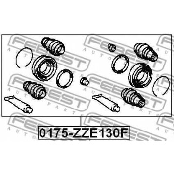 Ремкомплект тормозного суппорта FEBEST 0175-ZZE130F-1