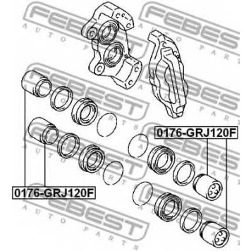 Поршень корпуса скобы тормоза FEBEST 0176-GRJ120F-1