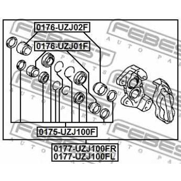 Поршень корпуса скобы тормоза FEBEST 0176-UZJ01F-1
