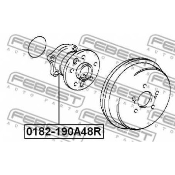 Ступица колеса FEBEST 0182-190A48R-1
