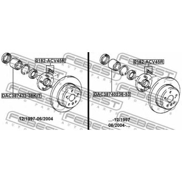 Ступица колеса FEBEST 0182-ACV45R-1