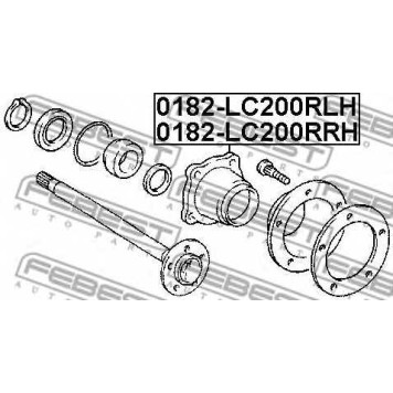 Ступица колеса FEBEST 0182-LC200RRH-1
