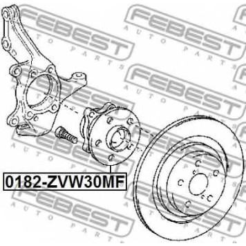 Ступица колеса FEBEST 0182-ZVW30MF-1