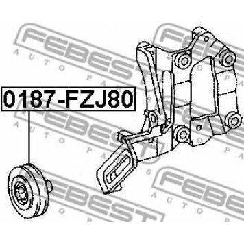 Натяжной ролик поликлинового ременя FEBEST 0187-FZJ80-1