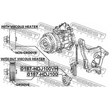Натяжной ролик поликлинового ременя FEBEST 0187-HDJ100HV-1