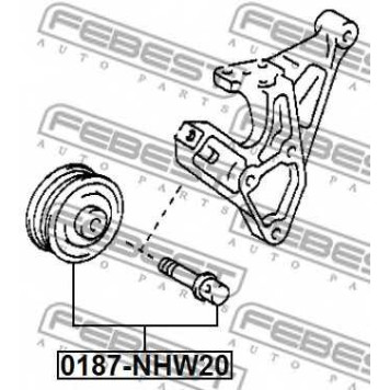 Натяжной ролик поликлинового ременя FEBEST 0187-NHW20-1