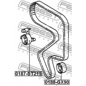 Натяжной ролик ременя ГРМ FEBEST 0187-ST215-1