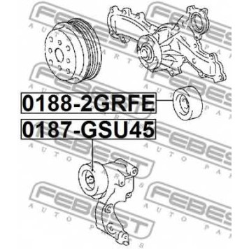 Паразитный / ведущий ролик поликлинового ременя FEBEST 0188-2GRFE-1