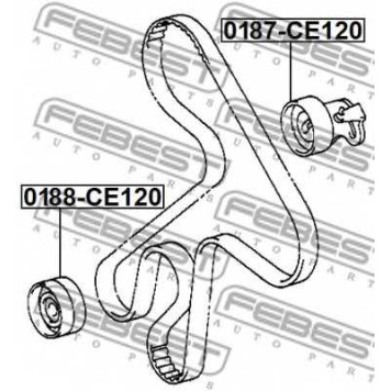 Паразитный / ведущий ролик зубчатого ремня FEBEST 0188-CE120-1