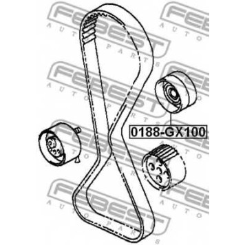 Паразитный / ведущий ролик зубчатого ремня FEBEST 0188-GX100-1