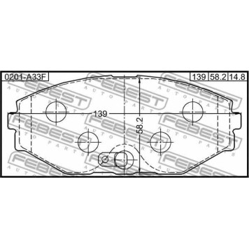 Колодки тормозные дисковые передний для NISSAN CEDRIC, CIMA, GLORIA, INFINITI Q45, LAUREL, LEOPARD, MAXIMA QX, MAXIMA, PRESIDENT, STAGEA <b>FEBEST 0201-A33F</b>-1