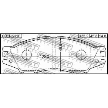 Колодки тормозные дисковые передний для NISSAN ALMERA(N16), AVENIR, BLUEBIRD SYLPHY(G10), CUBE(Z10), EXPERT(W11), MICRA(K11), SUNNY, TSUBAME <b>FEBEST 0201-K11F</b>-1