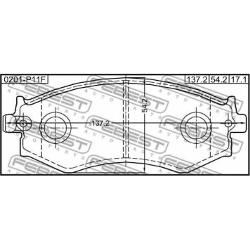 Колодки тормозные дисковые передний для INFINITI G20, M30 Convertible, M30 / NISSAN 200 SX, 240 SX, ALMERA, AVENIR, BLUEBIRD, PRAIRIE, PRIMERA, SKYLINE <b>FEBEST 0201-P11F</b>-1