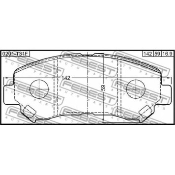 Колодки тормозные дисковые передний для NISSAN QASHQAI(J10,JJ10), X-TRAIL(T31) <b>FEBEST 0201-T31F</b>-1