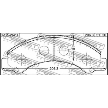 Колодки тормозные дисковые передний <b>FEBEST 0201-W41F</b>-1