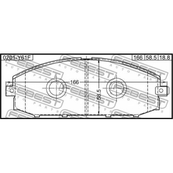 Колодки тормозные дисковые передний для NISSAN PATROL GR(Y61), PATROL <b>FEBEST 0201-Y61F</b>-1