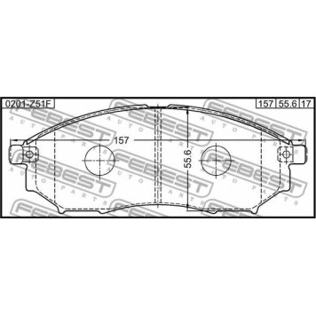 Колодки тормозные дисковые передний для INFINITI EX, FX, G, M, M35, M37, Q70 / NISSAN 350 Z, 370 Z, FUGA, MURANO, NAVARA, PATHFINDER, QASHQAI <b>FEBEST 0201-Z51F</b>-1