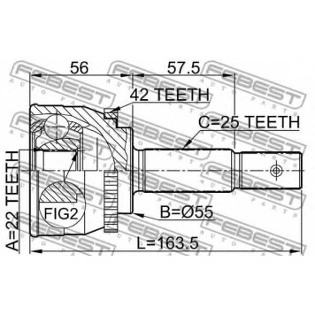 Шарнир приводного вала FEBEST 0210-013A42-1