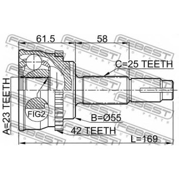 Шарнир приводного вала FEBEST 0210-017A42-1
