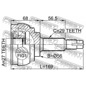 Шарнир приводного вала FEBEST 0210-027-1