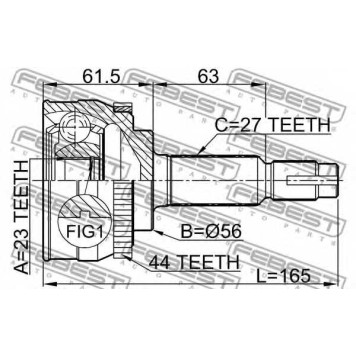 Шарнир приводного вала FEBEST 0210-034A44-1