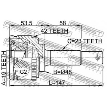 Шарнир приводного вала FEBEST 0210-043A42-1