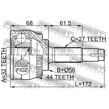 Шарнир приводного вала FEBEST 0210-057A44-1