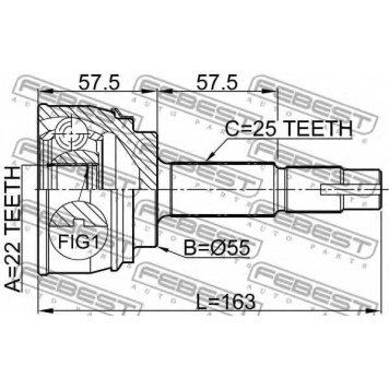 Шарнир приводного вала FEBEST 0210-060-1