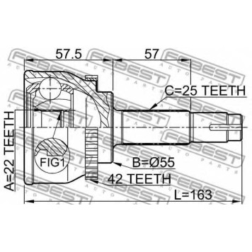 Шарнир приводного вала FEBEST 0210-060A42-1