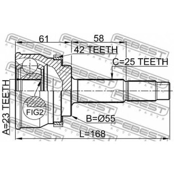 Шарнир приводного вала FEBEST 0210-061A42-1