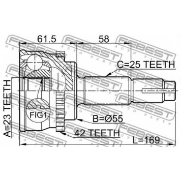 Шарнир приводного вала FEBEST 0210-062A42-1