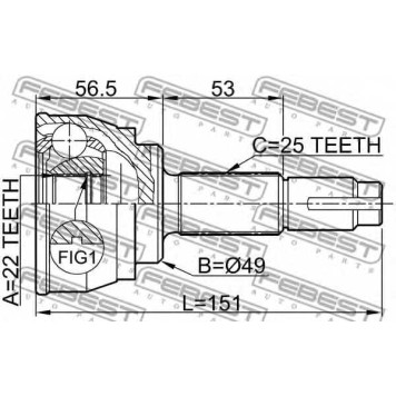 Шарнир приводного вала FEBEST 0210-068-1
