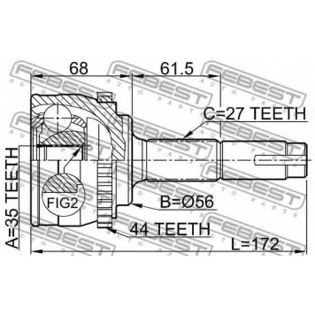 Шарнир приводного вала FEBEST 0210-070A44-1