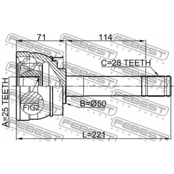 Шарнир приводного вала FEBEST 0210-071-1
