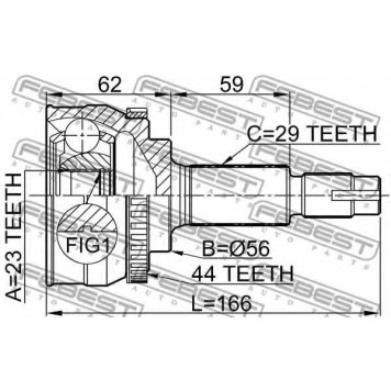 Шарнир приводного вала FEBEST 0210-072A44-1