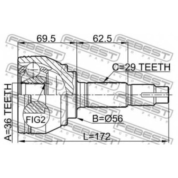 Шарнир приводного вала FEBEST 0210-075-1