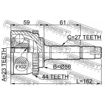 Шарнир приводного вала FEBEST 0210-076A44-1