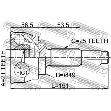 Шарнир приводного вала FEBEST 0210-080-1