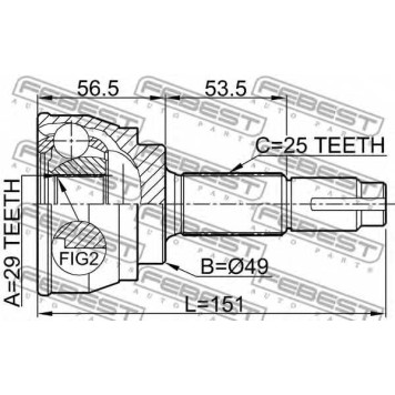 Шарнир приводного вала FEBEST 0210-084-1