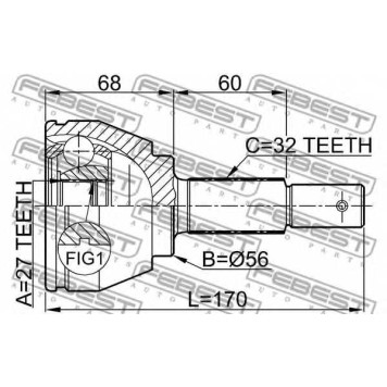 Шарнир приводного вала FEBEST 0210-A35-1