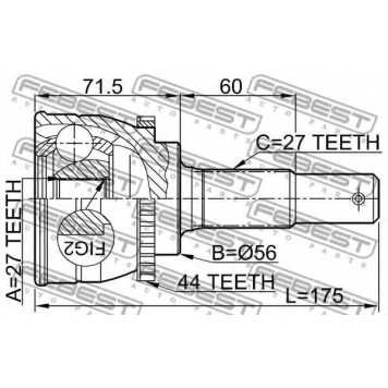 Шарнир приводного вала FEBEST 0210-C24A44-1