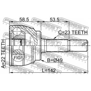 Шарнир приводного вала FEBEST 0210-E11-1