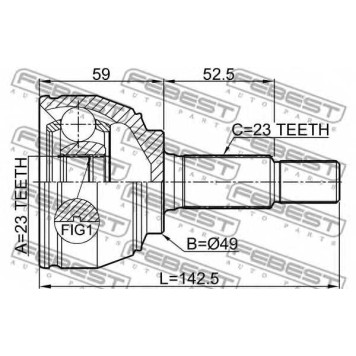 Шарнир приводного вала FEBEST 0210-E11E-1
