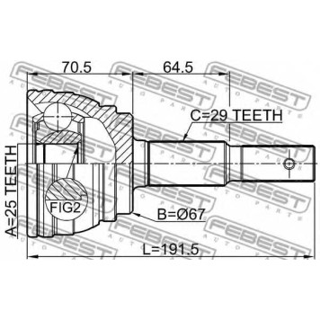 Шарнир приводного вала FEBEST 0210-E51-1
