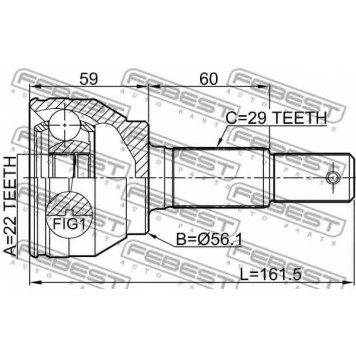Шарнир приводного вала FEBEST 0210-F15-1