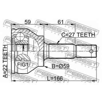 Шарнир приводного вала FEBEST 0210-FX35-1