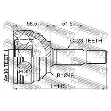 Шарнир приводного вала FEBEST 0210-G15RA-1