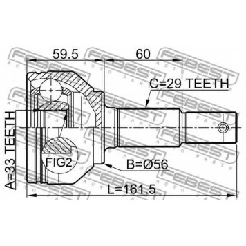 Шарнир приводного вала FEBEST 0210-J1016-1
