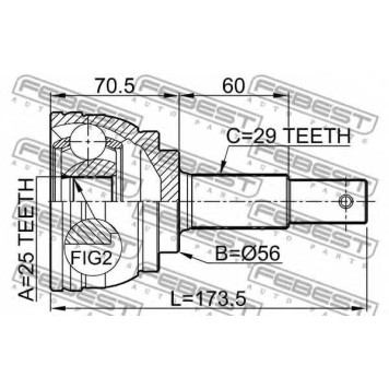 Шарнир приводного вала FEBEST 0210-J31-1